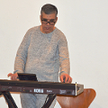 Emad Ayoubi Musiker bei der Zertifizierung der siebten HEROES-Gruppe in Schweinfurt.
