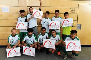 Fußballturnier der bbw-Gruppe, ein Mannschafsfoto der bbw Schweinfurt.